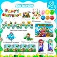 thumbnail image 2 of Mario Décorations d'Anniversaire, Ensemble de 68 Pcs de Décorations de Fête Mario - Ballons, Cake Topper, Bannière, Nappe, Etc. Fournitures d'Anniversaire Bros, 2 of 6