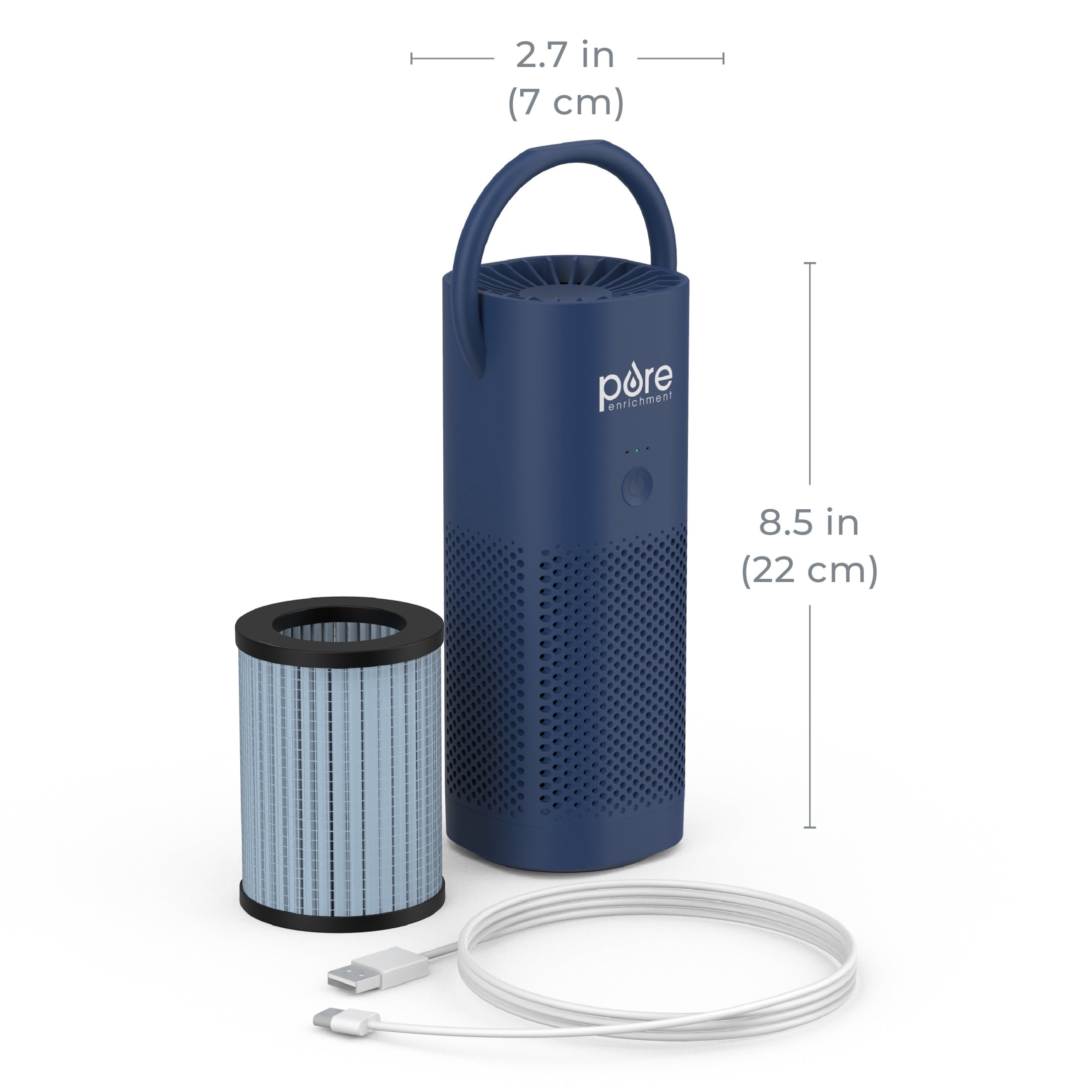 Pure Enrichment - True HEPA Portable Air Purifier - Blue
