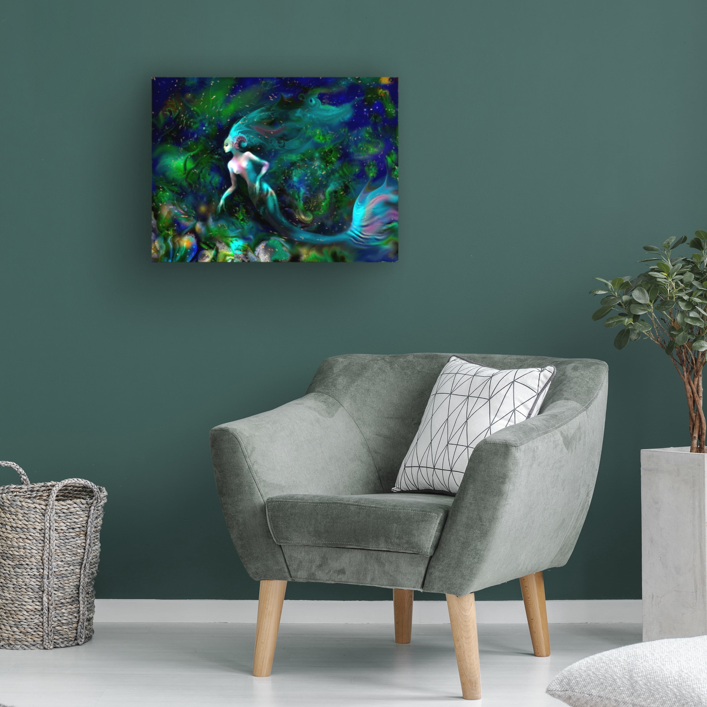 Natalia Rudzina 'Mermaid Emerald' Canvas Art