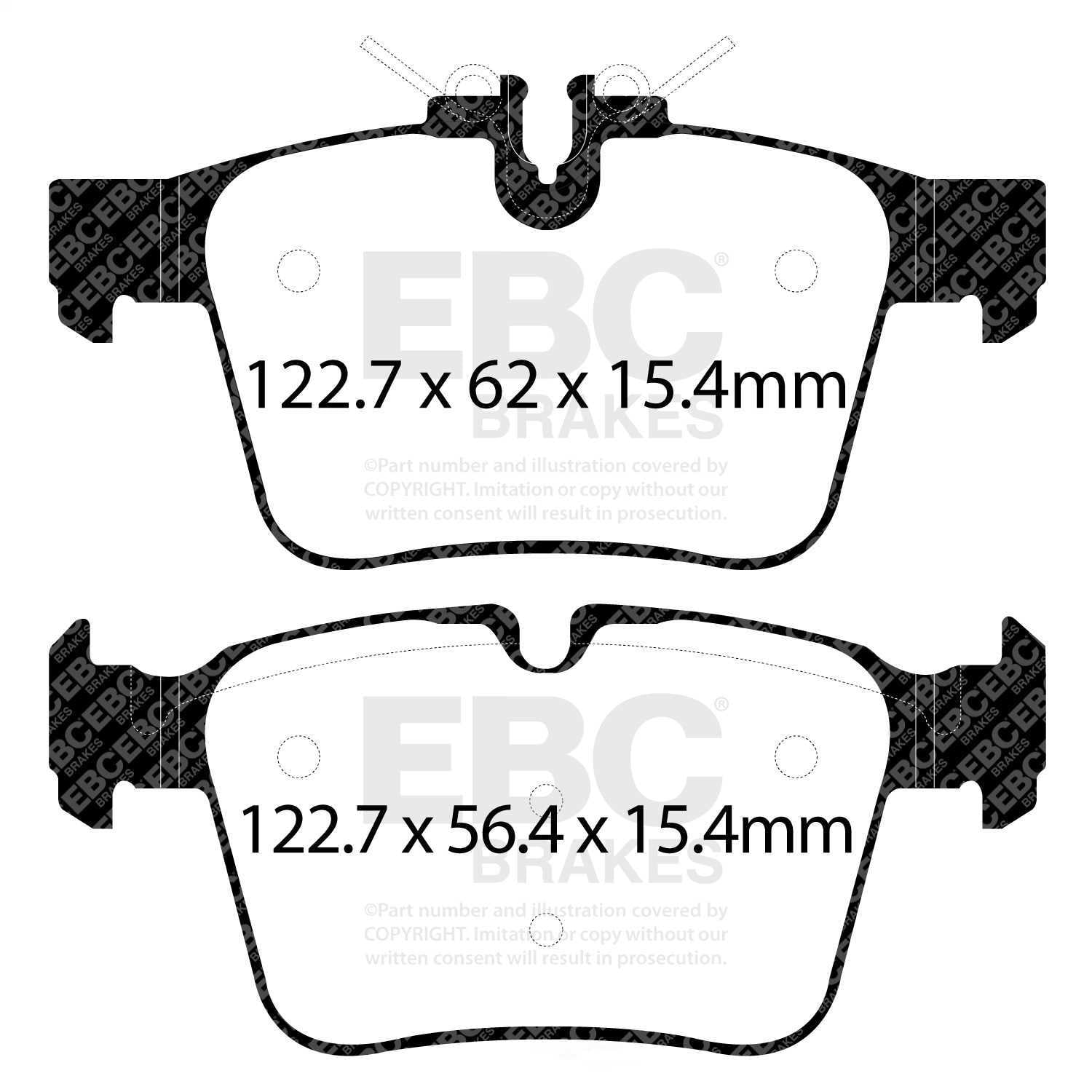 EBC Brakes Yellowstuff 4000 Series Street and Track Brake Pad Set Fits select: 2015-2021 MERCEDES-BENZ C