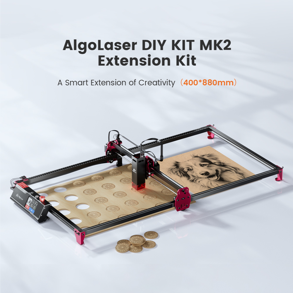 AlgoLa/ser DIY KIT 10W La/ser Engraver with Expansion Kit, Support WIFI APP Control and Emergency Stop, 400x850mm Engraving Area La/ser Engraving Machine for DIY Wood and Metal