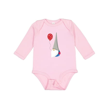 

Inktastic Fourth Of July Gnome With Ballon And Long Beard Boys or Girls Long Sleeve Baby Bodysuit