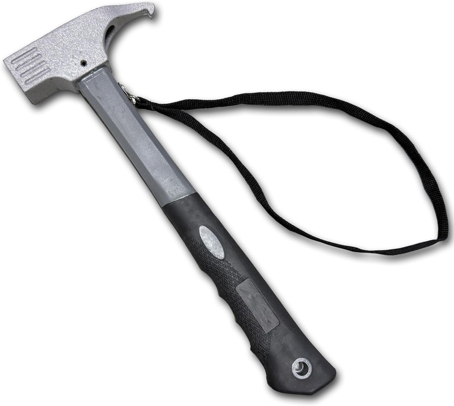 RGHJAR-Professional Camping Hammer with Stake Puller - 17oz Multi-Functional Tent Mallet for Outdoor Use, Anti-Slip Rubber Grip & Safety Lanyard