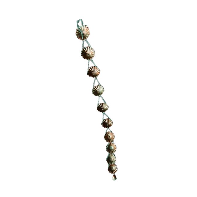 Cadena de lluvia para canalón con 12 copas, cadena con campana, bajante de repuesto para decoración exterior de tejados, patios y cobertizos