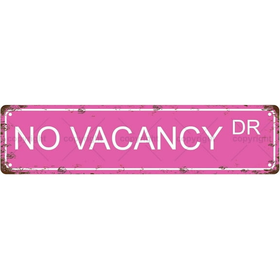 NO VACANCY DR Warning Vintage Metal Tin Street Sign Bar Cafe Garage Cave Home Room Wall Bathroom Farmhouse Garden Porch Patio Decor, 16 x 4 Inch