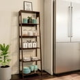 thumbnail image 4 of Somerset Home Freestanding Ladder Shelves, 5 Tier Stand (Brown), 4 of 9