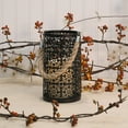 thumbnail image 3 of LumaBase Metal Lantern with Battery Operated Candle - Black Jacquard, 3 of 4