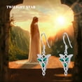 thumbnail image 2 of Coachuhhar Arwen Evenstar Earrings 925 Sterling Silver Arwen Evenstar Dangle Earrings Hobbit Lord of The Rings Jewelry Gifts for Women, 2 of 6