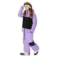 thumbnail image 5 of Aboser Kids Waterproof Snowsuit Set 2 Piece Winter Insulated Snow Suits Windproof Snowboard Jackets and Pants Sets Unisex Boys Girls Outdoor Skiing Suit Purple 5 Years, 5 of 9