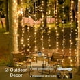 thumbnail image 2 of JMEXSUSS 300 LED Remote Control Christmas Curtain Lights, Plug in Fairy Curtain Lights Outdoor, Window Wall Hanging Curtain String Lights for Bedroom Backdrop Wedding Party Indoor Decor, Warm White, 2 of 10