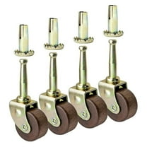 Hardwood Caster Wheels 1-1/4", Swivel Casters for Furniture - Set of 4 with Sleeves