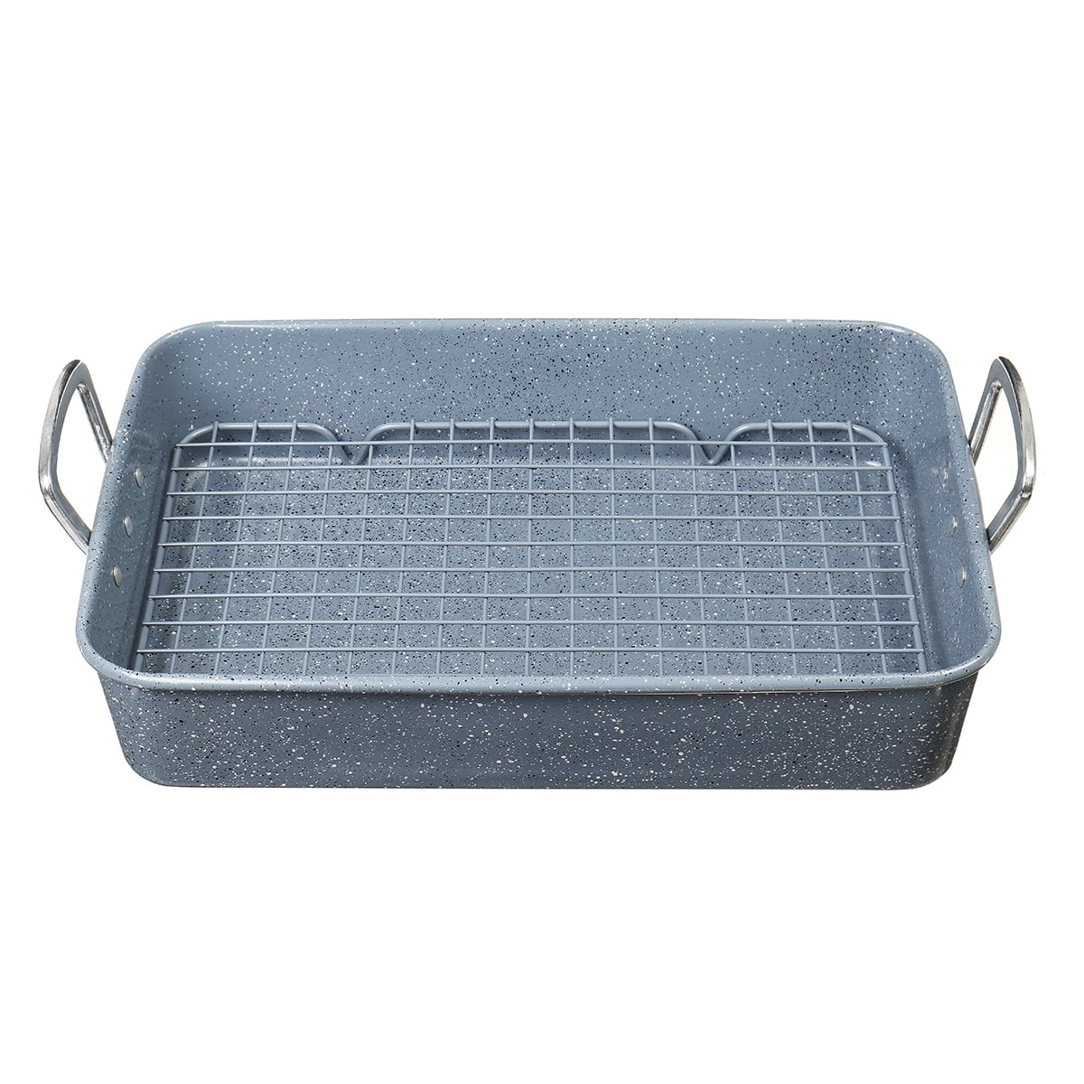 15" x 11" Nonstick Roasting / Lasagna Pan with Basting Grill Rack For