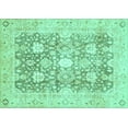 thumbnail image 1 of Ahgly Company Indoor Rectangle Abstract Turquoise Blue Modern Area Rugs, 6' x 9', 1 of 4