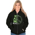 thumbnail image 6 of Vintage Hippy Imagine Peace Sign Unisex Plus Size Zip Hoodie Brisco Brands 5X, 6 of 6