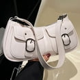 thumbnail image 4 of Yucurem Women Retro Commuting Bag Double Pockets Pu Leather Chic Hobo Bag (Beige) Fashion shoulder bag (Beige), 4 of 10