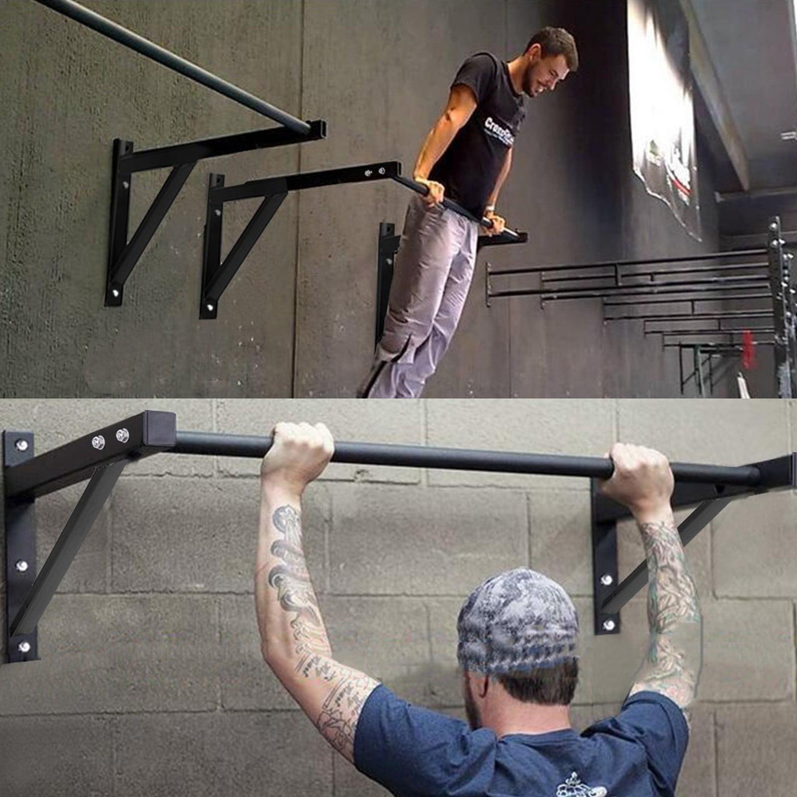 Wall Mounted Heavy Duty Chin Pull Up Bar Workout Training Fitness Pro Mount 