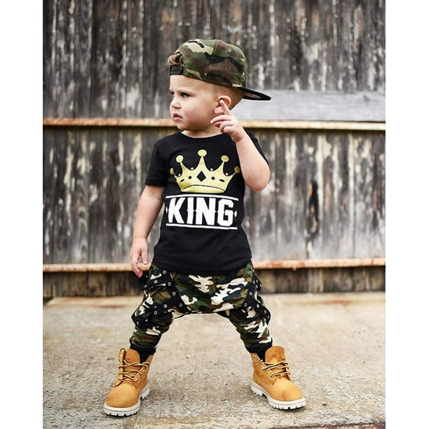 Toddler Kids Baby Boys Tops T shirt Camo Pants 2PCS Set Clothes Walmart