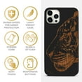 thumbnail image 4 of Case Yard Wooden Case for iPhone-12/12-Pro Soft TPU Silicone cover Slim Fit Shockproof Wood Protective Phone Cover for Girls Boys Men and Women Supports Wireless Charging Bengal Tiger Design, 4 of 7