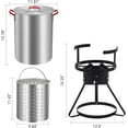 thumbnail image 2 of Historyli Freidora de pavo de 30 cuartos,freidora de aluminio para exteriores y vaporera para mariscos con regulador,olla para freír pescado con kit de termómetro inyector y soporte para quemador, 2 of 7