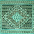 thumbnail image 1 of Ahgly Company Indoor Square Medallion Turquoise Blue Traditional Area Rugs, 6' Square, 1 of 4