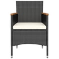 thumbnail image 2 of vidaXL 5 Piece Garden Bistro Set Poly Rattan and Tempered Glass Black, 2 of 5