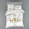 thumbnail image 2 of Ambesonne Saying Bedding Set 3 Pcs, Stay Wild Hand Lettering, Twin, Pale Brown White, 2 of 3