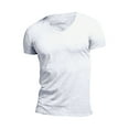 thumbnail image 1 of T-shirts à Manches Courtes pour Hommes en Coton Uni de Qualité Supérieure à Col en V, 1 of 4