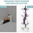 thumbnail image 4 of Rust-Resistant Corner Shower Caddy for Bathroom, 4 Adjustable Shelves and Towel Bar, with Tension Pole, for Bath and Shower Storage, 60-97 Inch, Bronze, 4 of 9