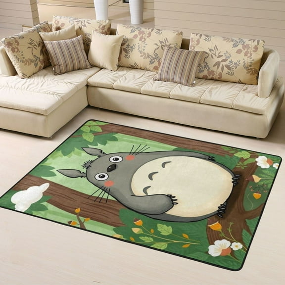 Area Rugs Soft Non-Slip Floor Mats My Neighbor Totoro Carpets Doormat for Living Room Bedroom Decor 63"x48"