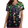 thumbnail image 3 of TaTaai Women's Carnival Printed Top Short Sleeve V-Neck Pocket Loose Fit Casual Summer Festival Blouse Shirt Party Vacation Daily Gift, 3 of 5
