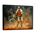 thumbnail image 2 of Designart Sport Baseball framed wall Art, Baseball Abstract Inlandscape , Sport Baseball Large framed wall art decor, Orange Modern black framed wall art, 40x30 inches black frame, 2 of 5