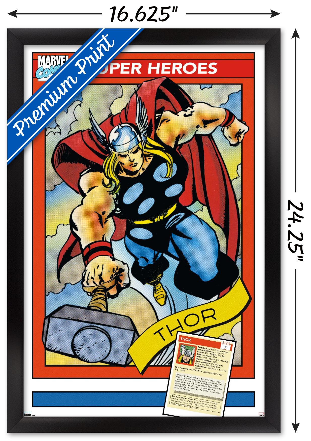 Marvel Trading Cards - Thor Wall Poster, 14.725" x 22.375" Framed