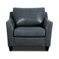 thumbnail image 2 of Benzara Leatherette Upholstered Wooden Chair with Stitched Details, Blue, 2 of 3