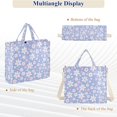 thumbnail image 6 of FORMRS Womens Corduroy Tote Bag Crossbody Shoulder Purse Handbag with Detachable Strap, Light Blue Daisy Pattern, 6 of 7