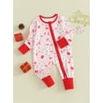 thumbnail image 4 of Elippeo Baby Girls Boys Rompers Christmas Clothes 3M 6M 12M 18M Patchwork Christmas Tree Print Zipper Long Sleeve Jumpsuits Toddler Fall Bodysuits, 4 of 10