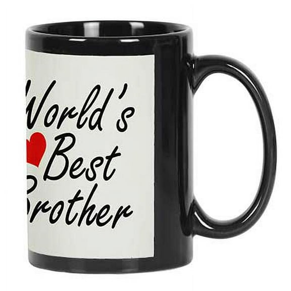 Printtoo PersonalizedPhotoCollage CoffeeMugWorld's Best Brother Custom Picture Ceramic CupDishwasher & Microwave Safe- 11 Oz -Black