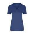 thumbnail image 2 of Birdeem Mode Femmes Décontracté Uni Chandail à Enfiler Col en V Manches Courtes T-Shirt Hauts Blouse, 2 of 3