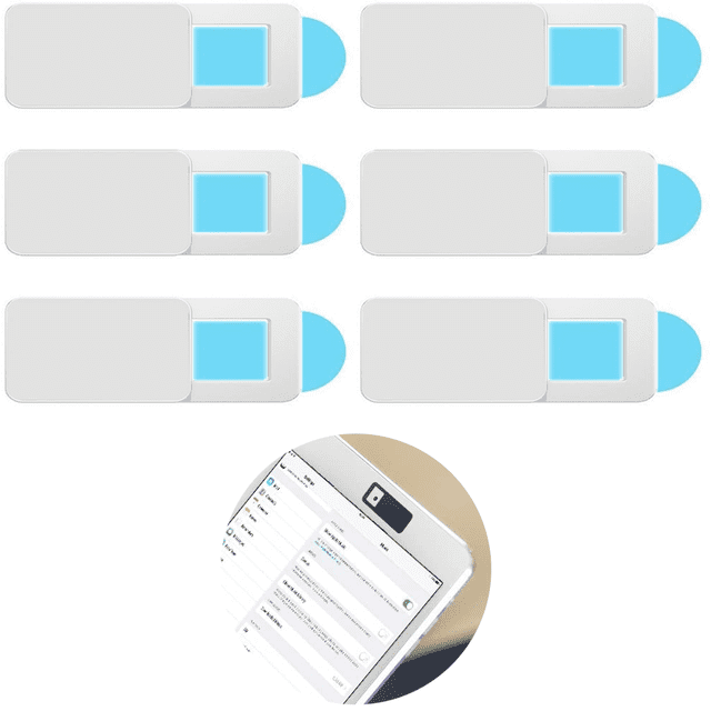 Desiderio - Funda para cámara web compatible con ordenador, portátil y teléfono inteligente, protección de privacidad deslizante (paquete de 6), color blanco, cuadrada