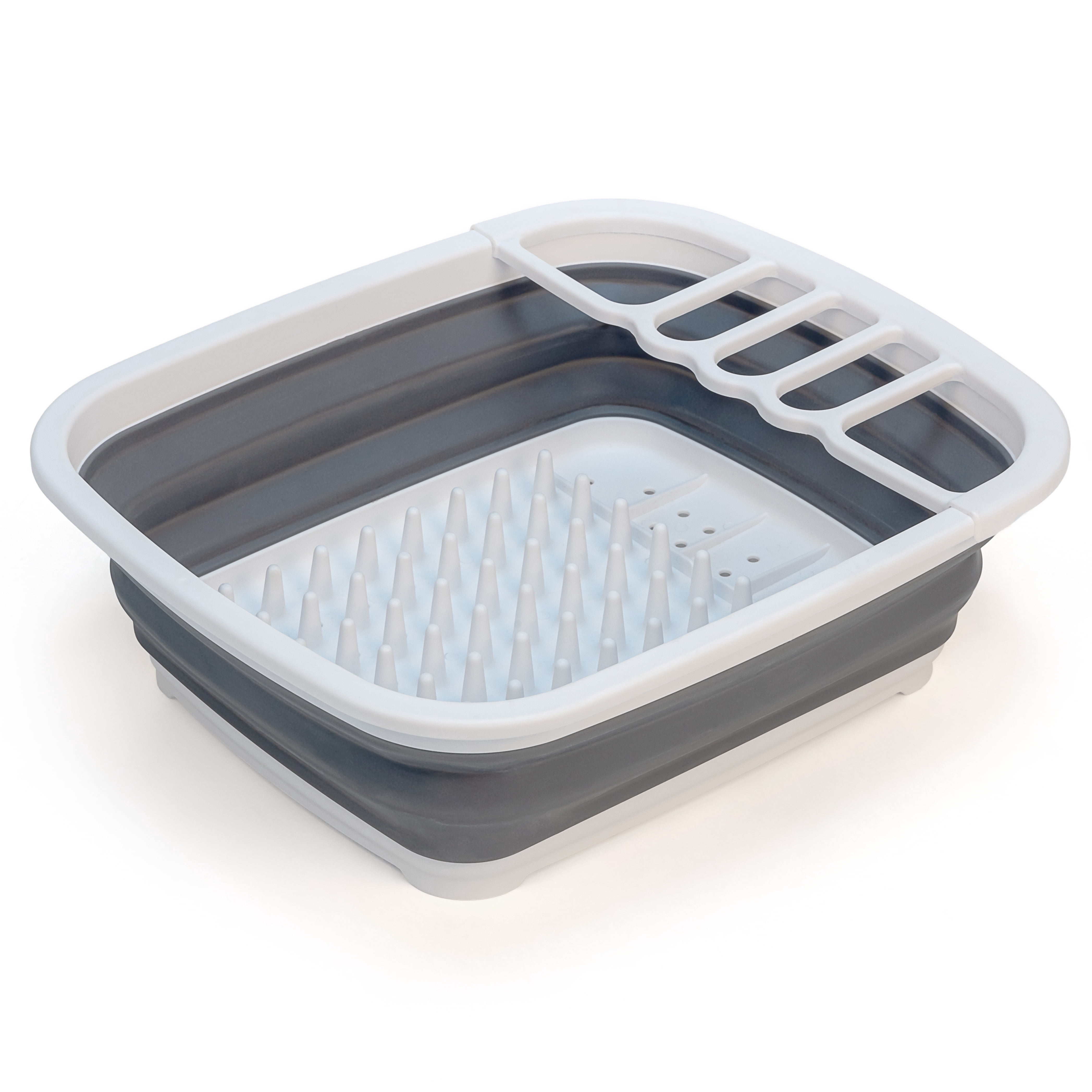 SAMMART 8L (2.11Gallons) Collapsible Dish Drainer - Foldable Drying Rack - Portable Dinnerware Organizer - Space Saving Kitchen Utensil Storage Tray