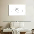 thumbnail image 2 of Elephant Stock Heartbeat Wall Art - Horizontal Canvas Wall Art - Living Room Wall Decor - Love Canvas - White And Black Decor - 36" x 24", 2 of 8