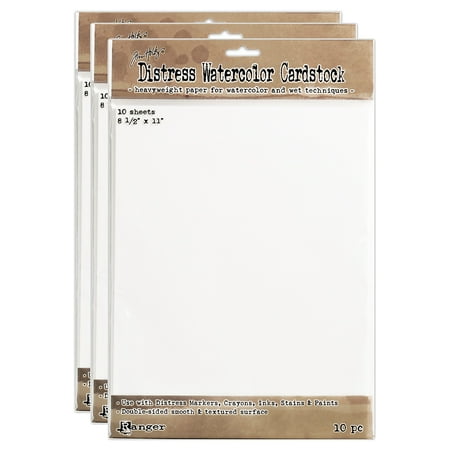 UPC: 0747989046673 | Ranger Tim Holtz Distress Watercolor Cardstock 8 1/2 in. x 11 in. 10 sheets [Pack of 3](PK3-TDA53927