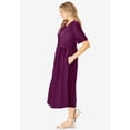thumbnail image 3 of Woman Within Plus Size Short-Sleeve Button-Front Pocket Dress (Petite Available), 3 of 6