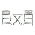 thumbnail image 2 of Flash Furniture Three Piece Commercial Grade Foldable Bistro Set, Indoor/Outdoor PE Rattan Back, Seat and Table Top, Gray/White with Charcoal Steel Frame, 2 of 14