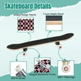 thumbnail image 4 of 31'' Complete Skateboard 7 Layer Canadian Maple Double Kick Deck Skateboards Cute Heart Flower Check Checked Checkered Gingham Skate Board for Beginner Adult Gifts, 4 of 5