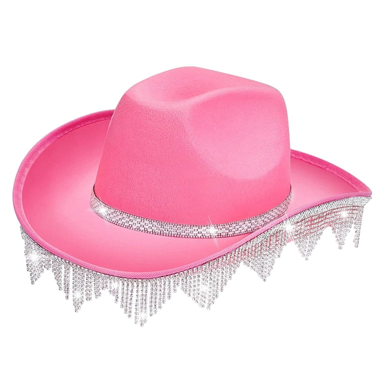 yuksok Cowboy Hat with Western Rhinestone Tassels, Cowgirl  display picture 1