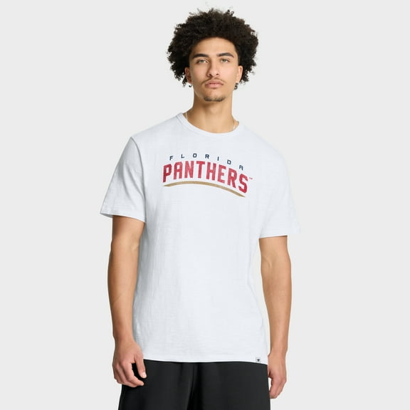 Men's Fanatics White Florida Panthers Play Distressed Wordmark Stadium Slub T-Shirt
