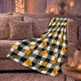 thumbnail image 6 of Pumpkins and Sunflowers on Buffalo Plaid, Festive Farmhouse Style for Fall Lovers, Harvest Gourd Pattern and Thanksgiving Gift, Cozy Flannel Blanket for Living Room and Cabin, Home Decor, 6 of 9