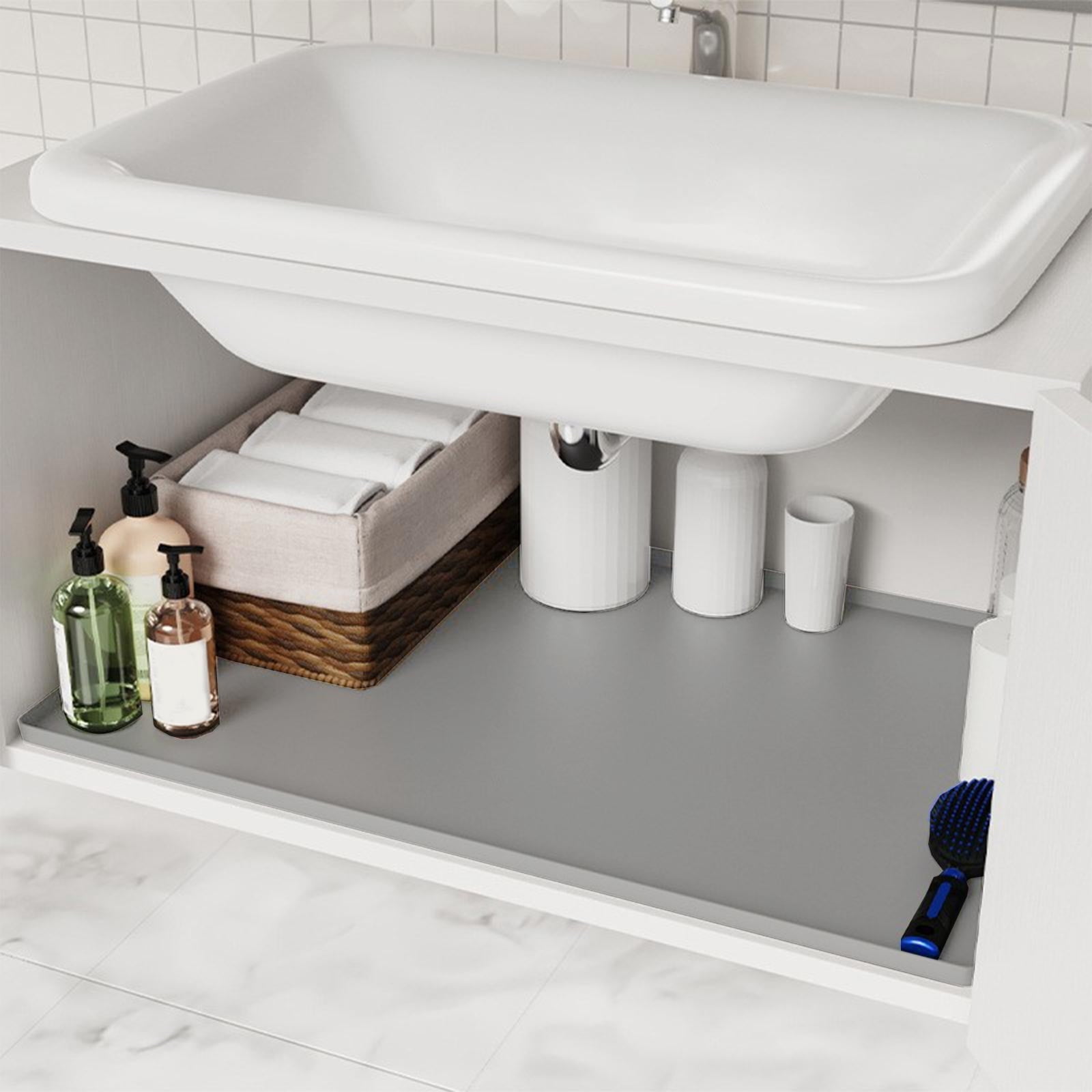 Ovzne Under-Sink Mat – 34×22in Non-Slip, Eco-Friendly Drip Tray for Kitchen Bathroom Cabinets