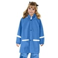 thumbnail image 2 of LOCHEX Girls Rain Jacket Lightweight Waterproof Hooded Solid Color with Pocket Cotton Lined Raincoat Windbreaker for Kids,Blue,6-7T, 2 of 7