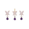 thumbnail image 1 of Collar y Aretes Mariposa C/ Swarovski y Amatista Oro 18K Lam dorado Unitalla, 1 of 10